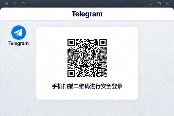 Telegram电脑版二维码登录界面截图 - 手机扫描二维码进行安全登录