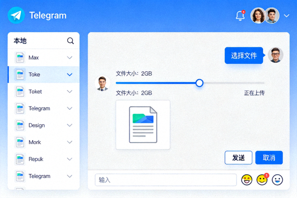 Telegram电脑版发送2GB大文件操作界面演示