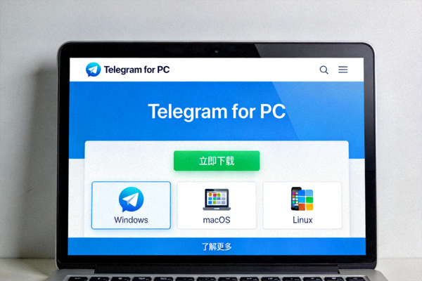 Telegram电脑版官方网站下载页面截图 - 显示下载按钮与系统选择